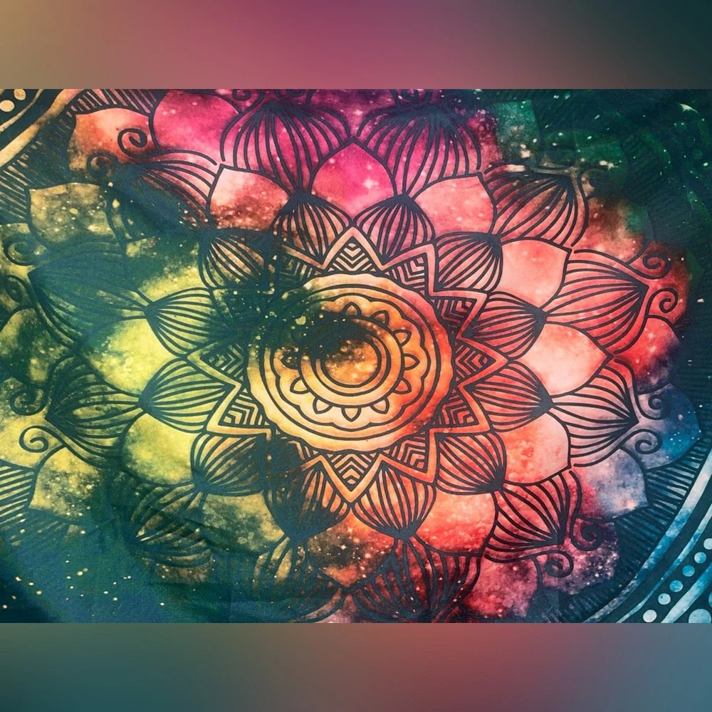 Wall tapestry, mandala, space design. 26x36 inches.
